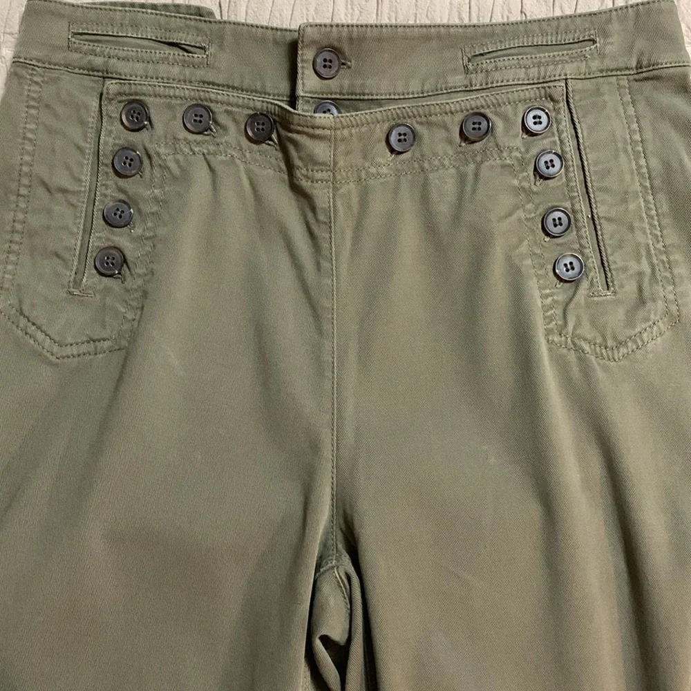 A.L.C. Women Sailor Pierce Green Wide Leg Cropped Pants Preppy Minimalist SZ6